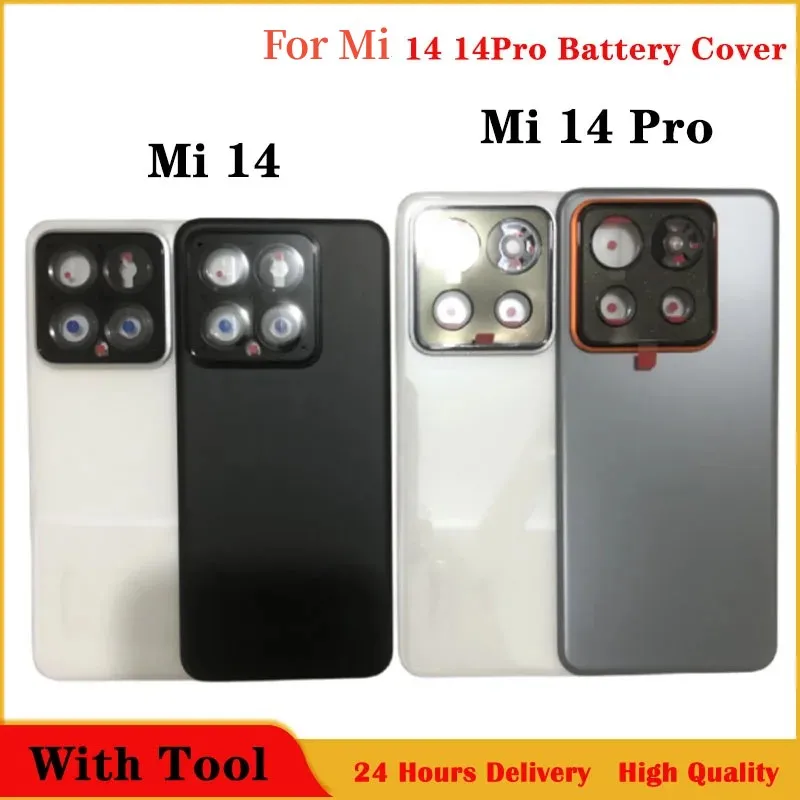 Vidro para xiaomi mi14 bateria capa peças de reposição para xiaomi m14 pro bateria capa traseira porta traseira habitação do telefone com logotipo