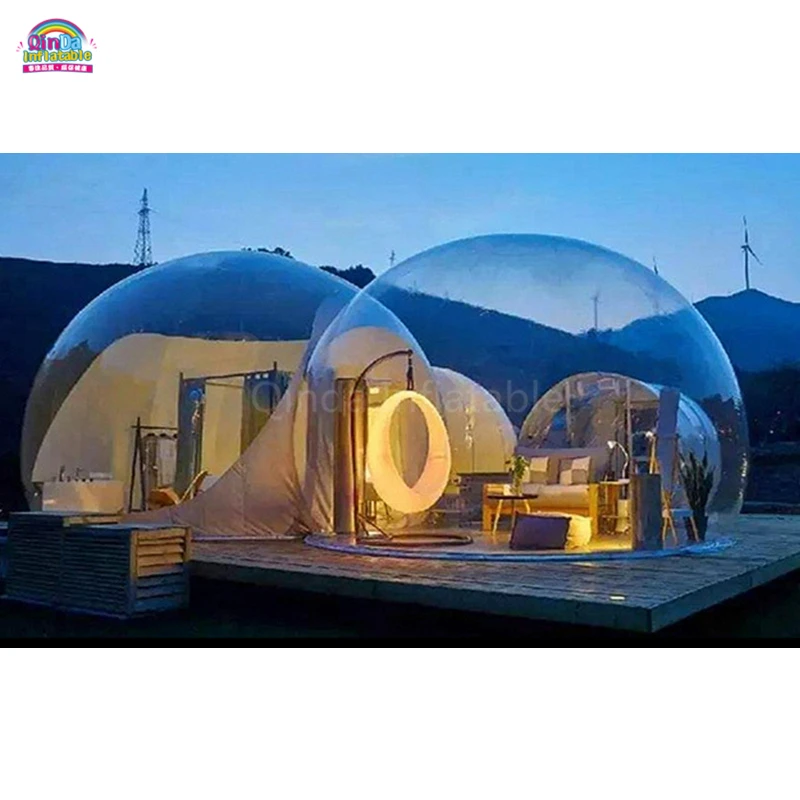 

Outdoor Transparent Inflatable House For Commercial Hotel 3 Rooms Bubble Tent Inflatable PVC Houses