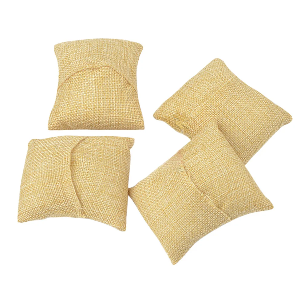 

6Pcs Black Jute Jewelry Display Pillow Bracelet Bangle Chain Holder Watch Organizer Super Soft Stable Display Stand