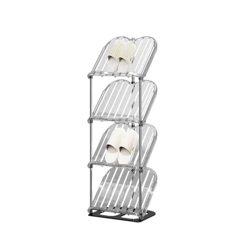 

Standing Shoe Organizer Multi-Tiers Entryway Sneaker Stand Shelevs Free-Standing Organizer For Laying Sneakers Canvas Shoes High