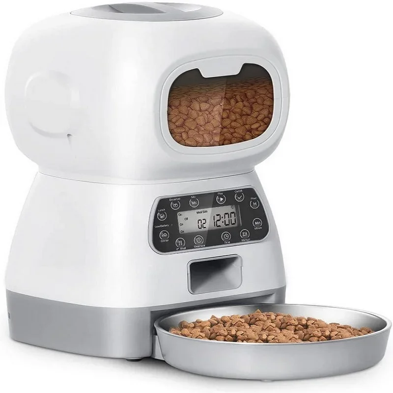 

Automatic cat feeder 3.5L, 20 servings for 4 meals per day, 10S recording, connected Wifi-controlled pet feeder