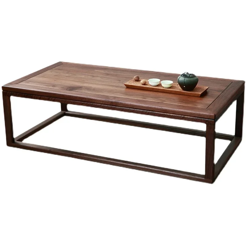 

Black walnut solid wood coffee table, new Chinese log simple side table tea table, living room furniture combination