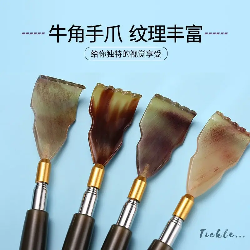 Natural Imitation Horn Back Scratcher Telescopic Don't Ask for People Back Scratcher Back Back Scratcher Full Body Back Rake Old