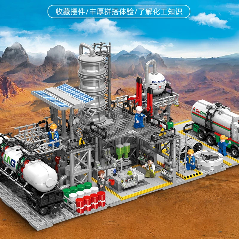 IN STOCK City Chemical Plant Building Blocks Constructor Model MOC Idea Laboratory Bricks Toys for Children Birthday Gift Set