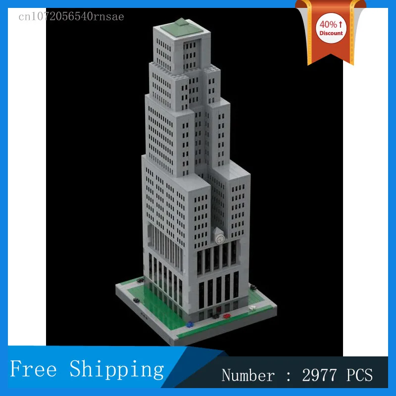 MOC City Architecture Street View Board Trade Building Model Building Block Building Film Headquarters Collection Toy Gifts