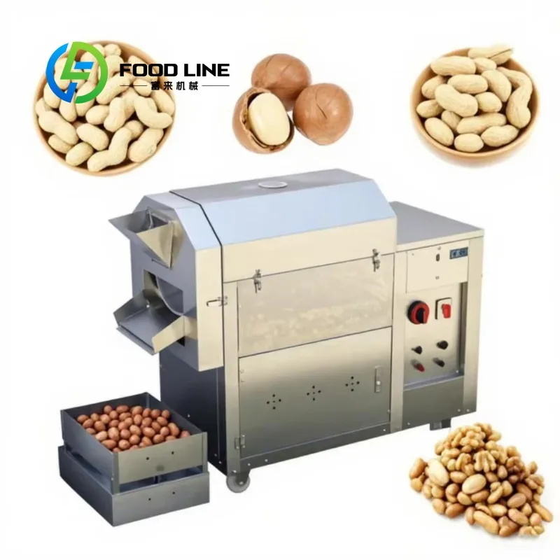 Customized Electric Heating Nut Roasting Machine For Sesame Almond Coffee Beans Chestnut Commercial Automatic Roaster Processing