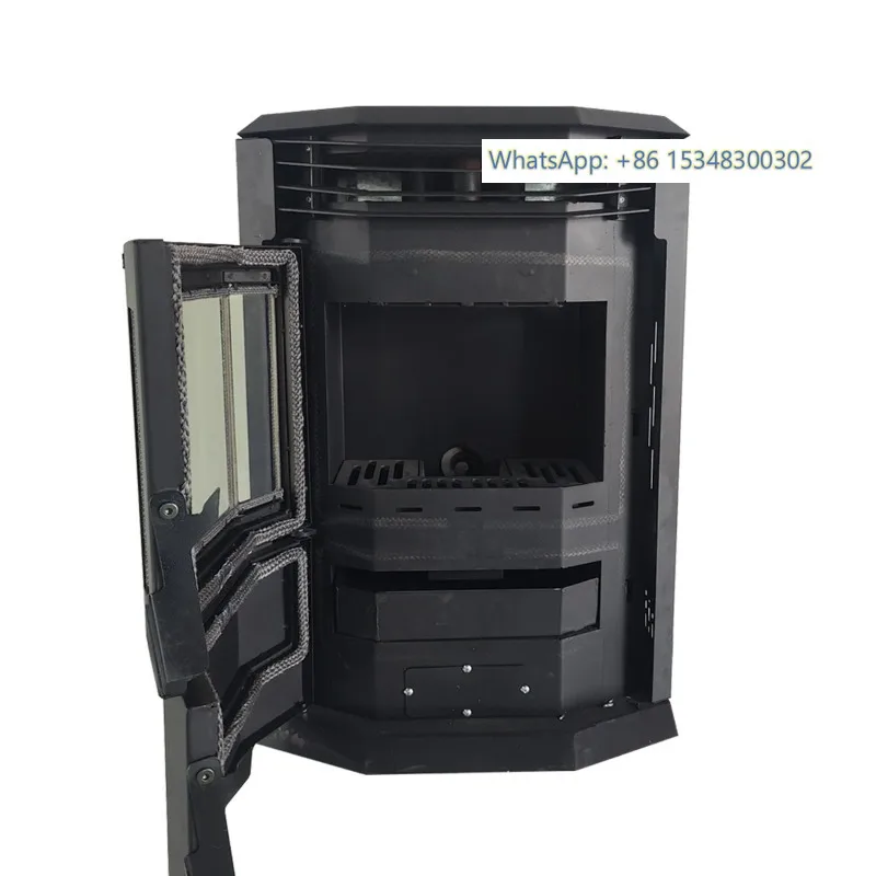 10kW Automatic Modern Indoor Bu-rner Biomass Pellet St-ove Central Water Heating Free-standing for Home Fireplaces