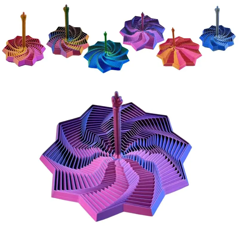 

3D-печать, расширенная сенсорная модель звезды, визуальная иллюзия, сотовая вращающаяся спираль, игрушки в форме звезды для снятия стресса