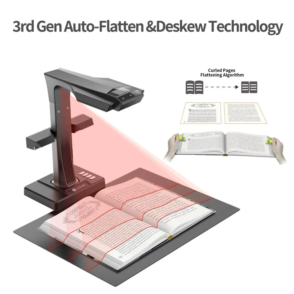 CZUR ET24 Pro Professional Book/Document Scanner with OCR HD Camera Capture A3 Support HDMI Compatible with Windows//MacOS/Lunix