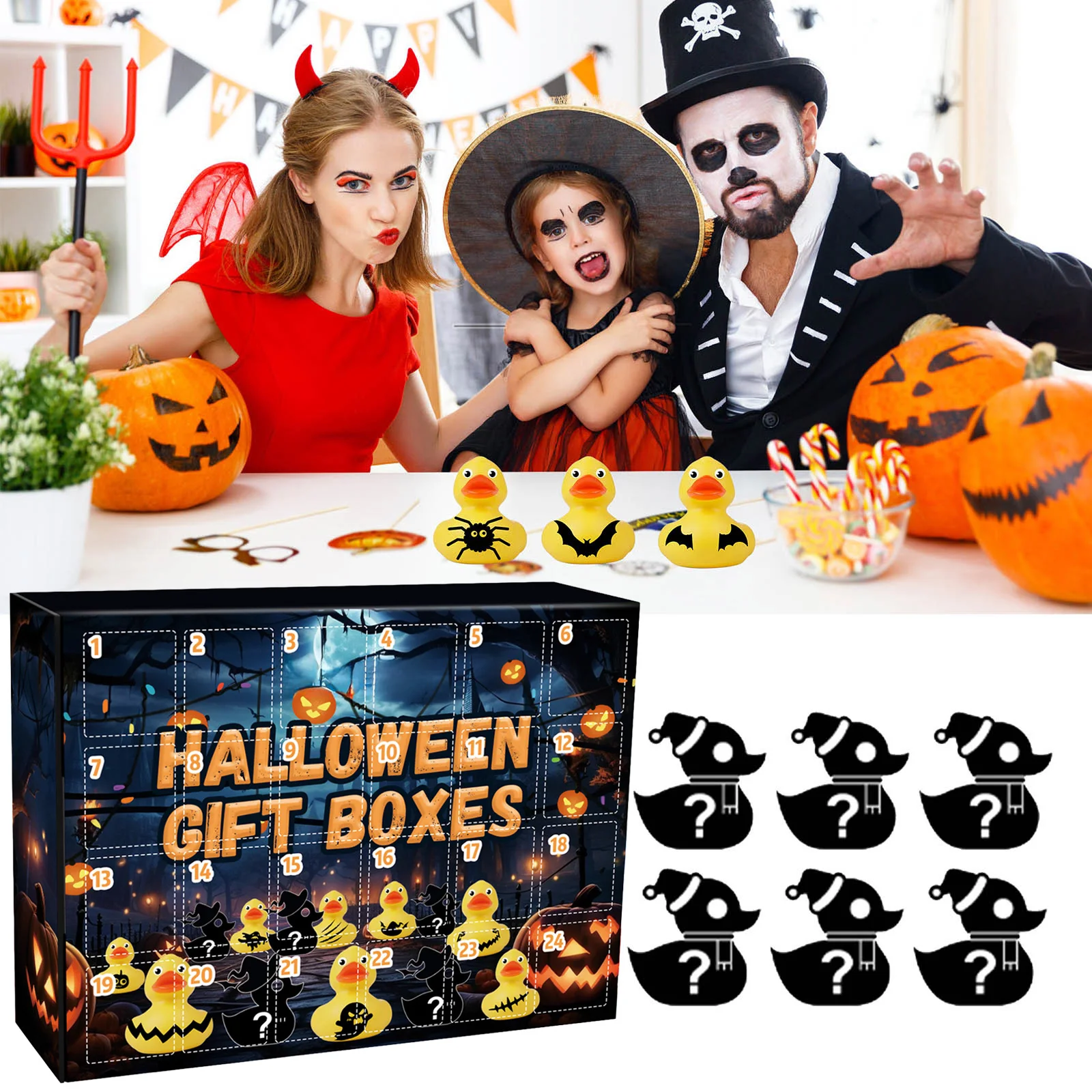 Il conto alla rovescia dell'orologio con sabbia da 10 minuti è qui. Scatola calendario Regalo notturno di Halloween Decorazione festival Spazzolatura sensoriale per bambini Hot