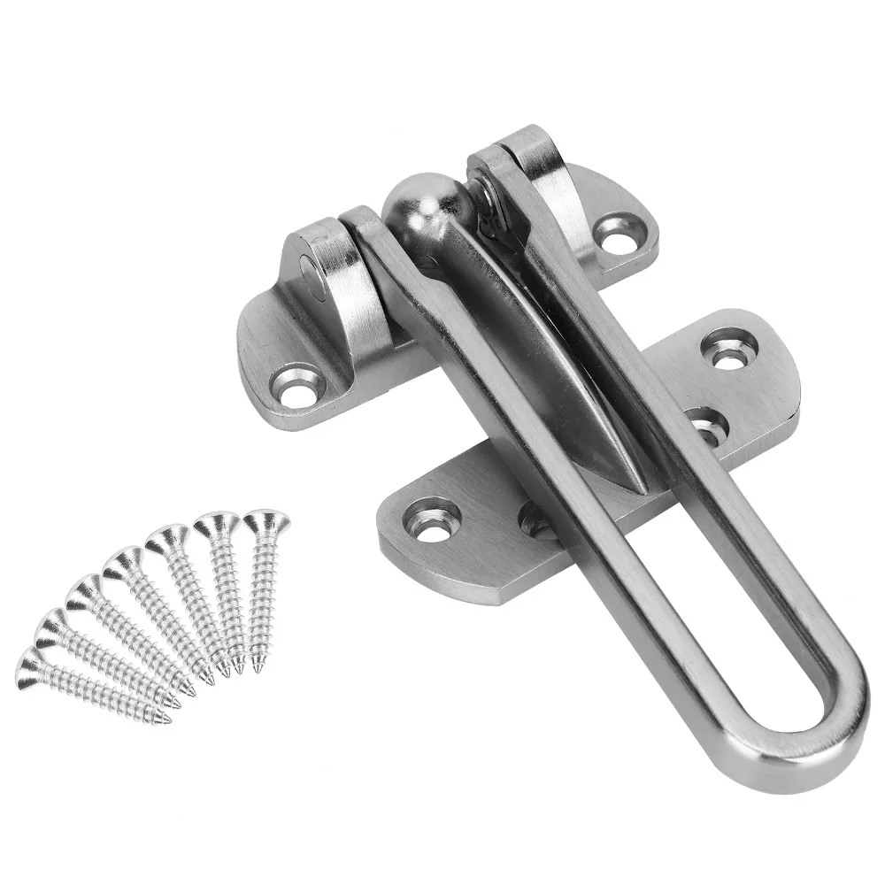 رشاقته الصلبة سبائك الألومنيوم مكافحة سرقة قفل مشبك نحى النيكل حارس الأمن قفل الباب سوينغ بار قفل الباب داخل الأبواب #1