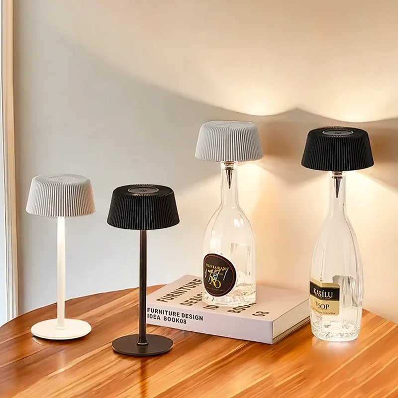 Charging Led Table Lamps Plug-in Wine Bottle Bar Restaurant  Atmosphere Night Lights Bedroom Bedside Decorative USB Desk Lamps