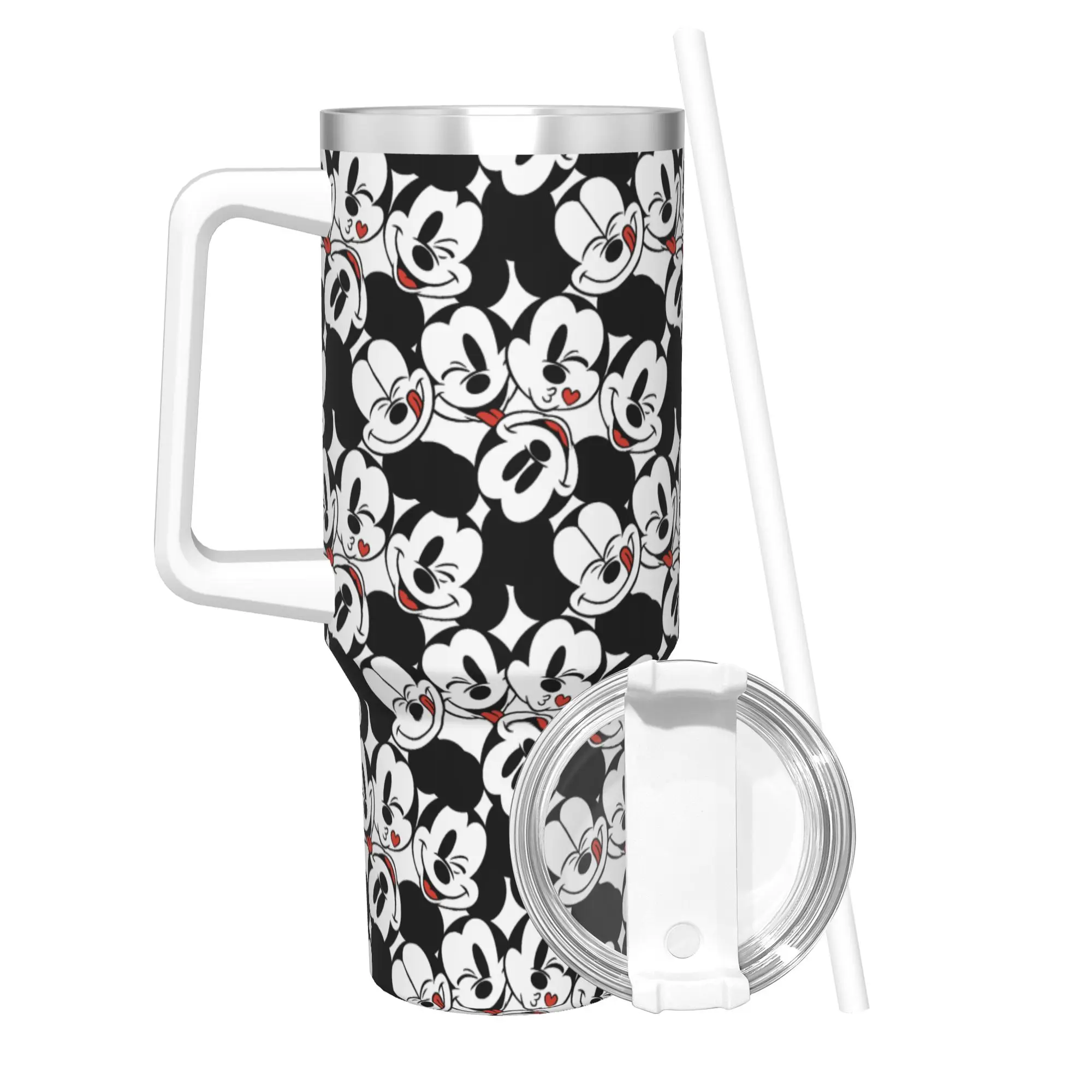 

Stainless Steel Tumbler Cartoon Mickey Mouse Coffee Mug Portable Cold Drink Mugs Cup Beach Water Bottle