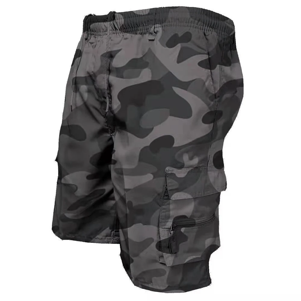 Men\'s Shorts Loose Casual Shorts Summer Street Drawstring Tactical Shorts Multi-pocket Outdoor Sport Camouflage Cargo Shorts