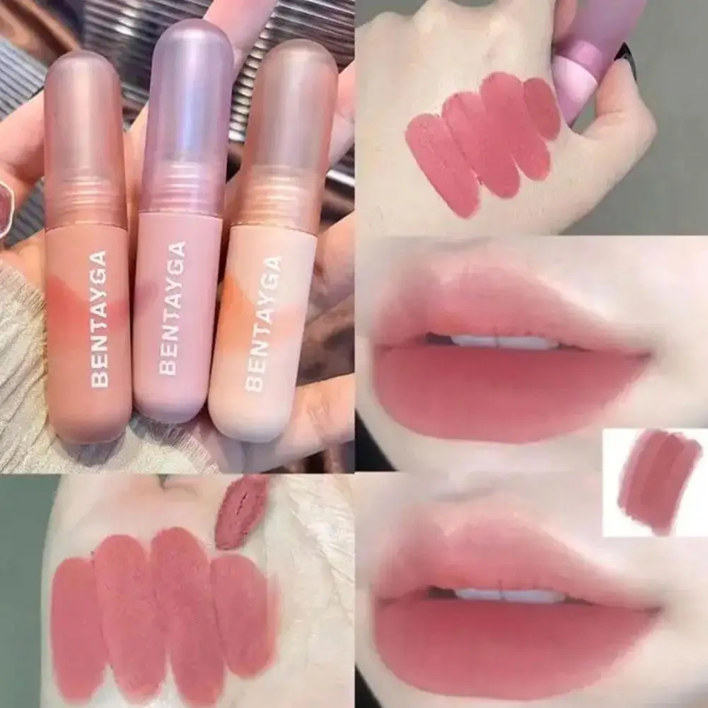 1PC Velvet Matte Lip Mud Waterproof non facile da perdere Pigment Color Nude Lipstick studenti Natural Lasting Lip Makeup