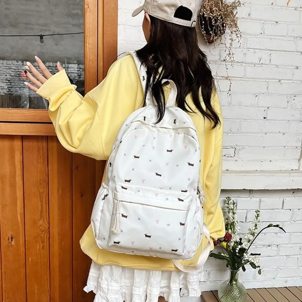 Creative Nylon Dog Backpack Korean Style Large Capacity Students School Bag Storage Bag Handbag Shoulder Bag Teenager