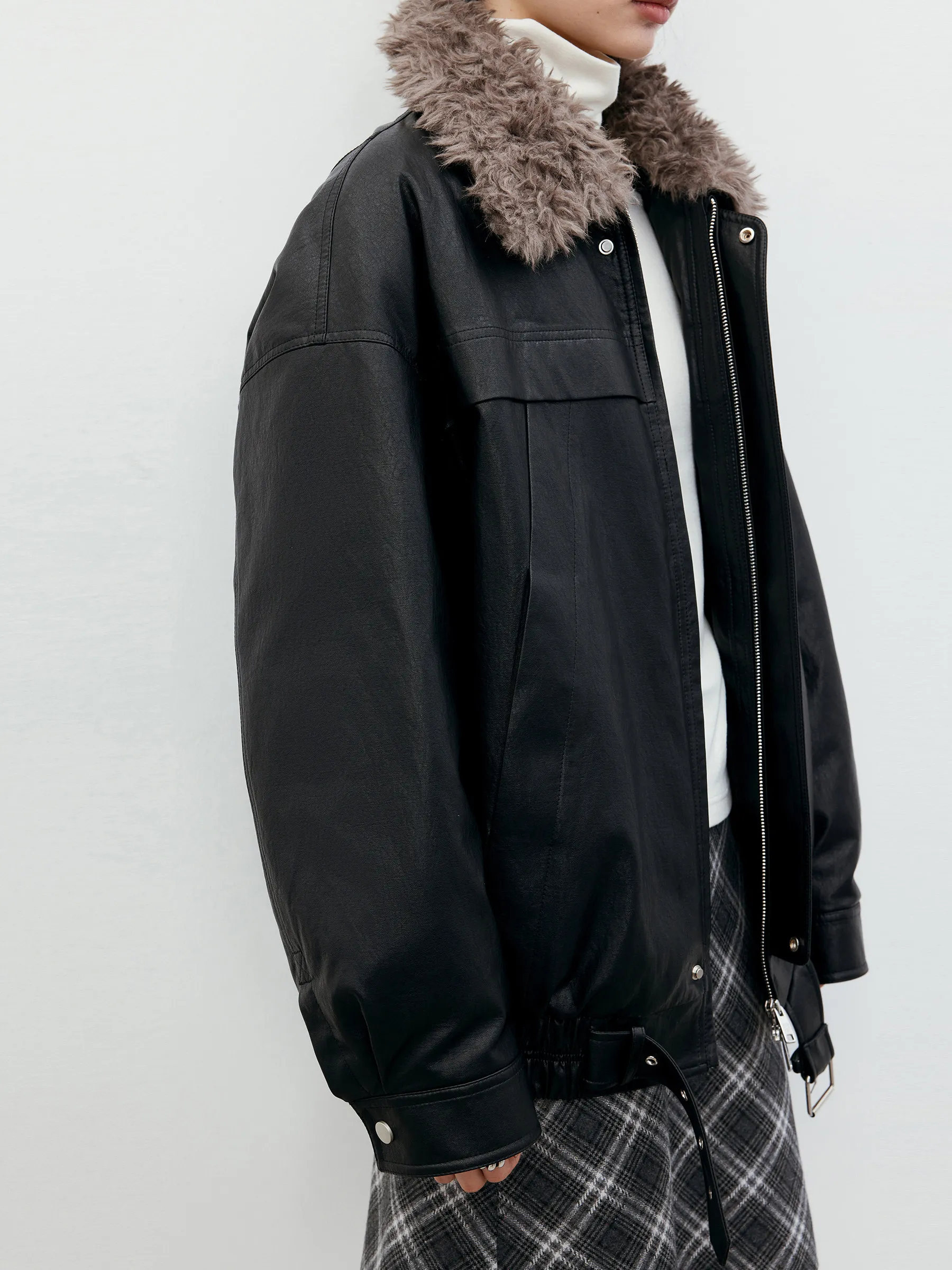 CHIC VEN Koreańskie płaszcze damskie ze sztucznej skóry, luźne, jednolite kurtki PU, damska kurtka puchowa z 90% białego puchu kaczego, odzież wierzchnia jesień-zima 2026