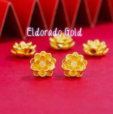 

Eldorado Gold gold24k pure charms jewelry beads pendants charms for jewelry making lotus charm bracelet charms