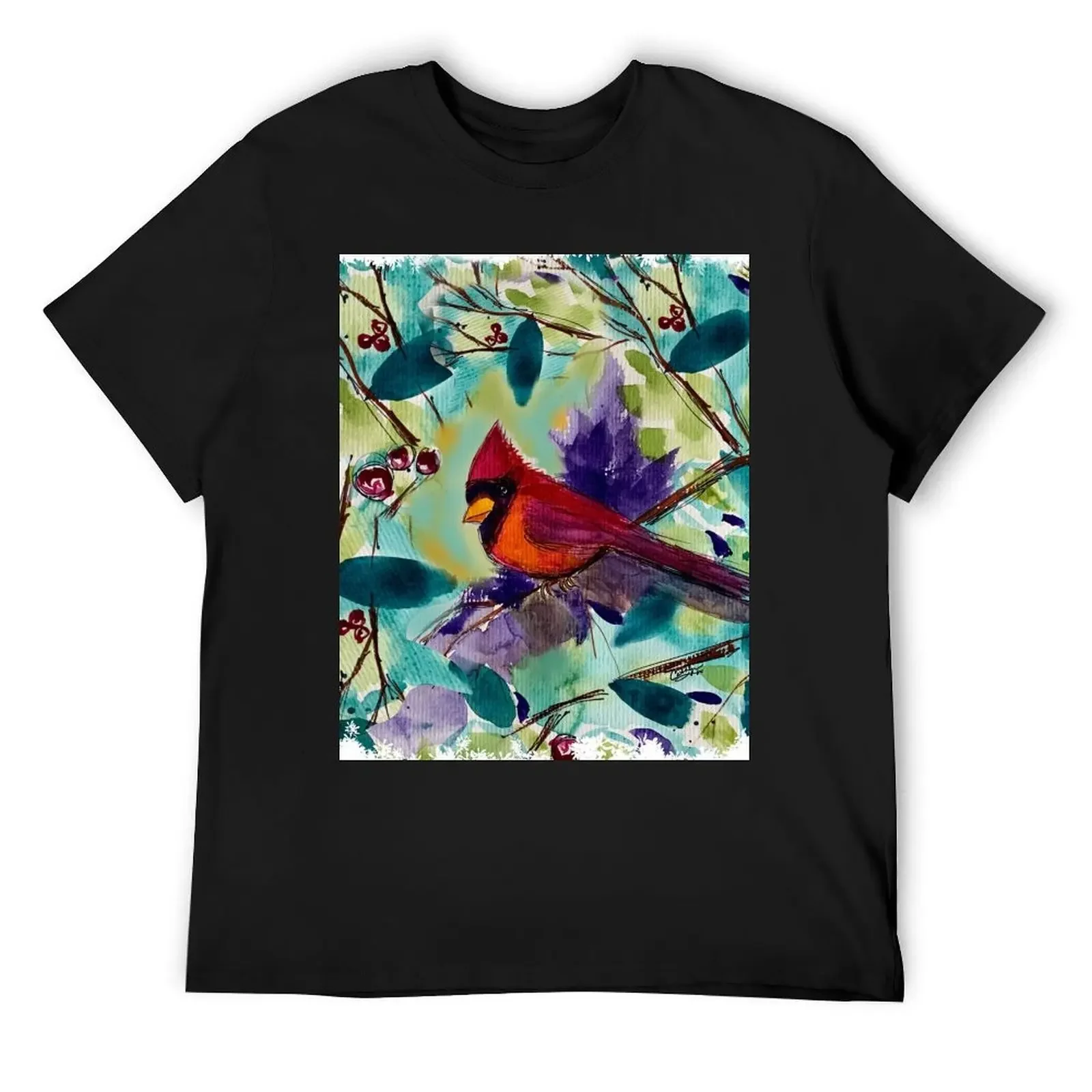 

Kim’s Cardinal T-Shirt street wear graphic shirts Short sleeve tee boys whites Men's cotton t-shirt