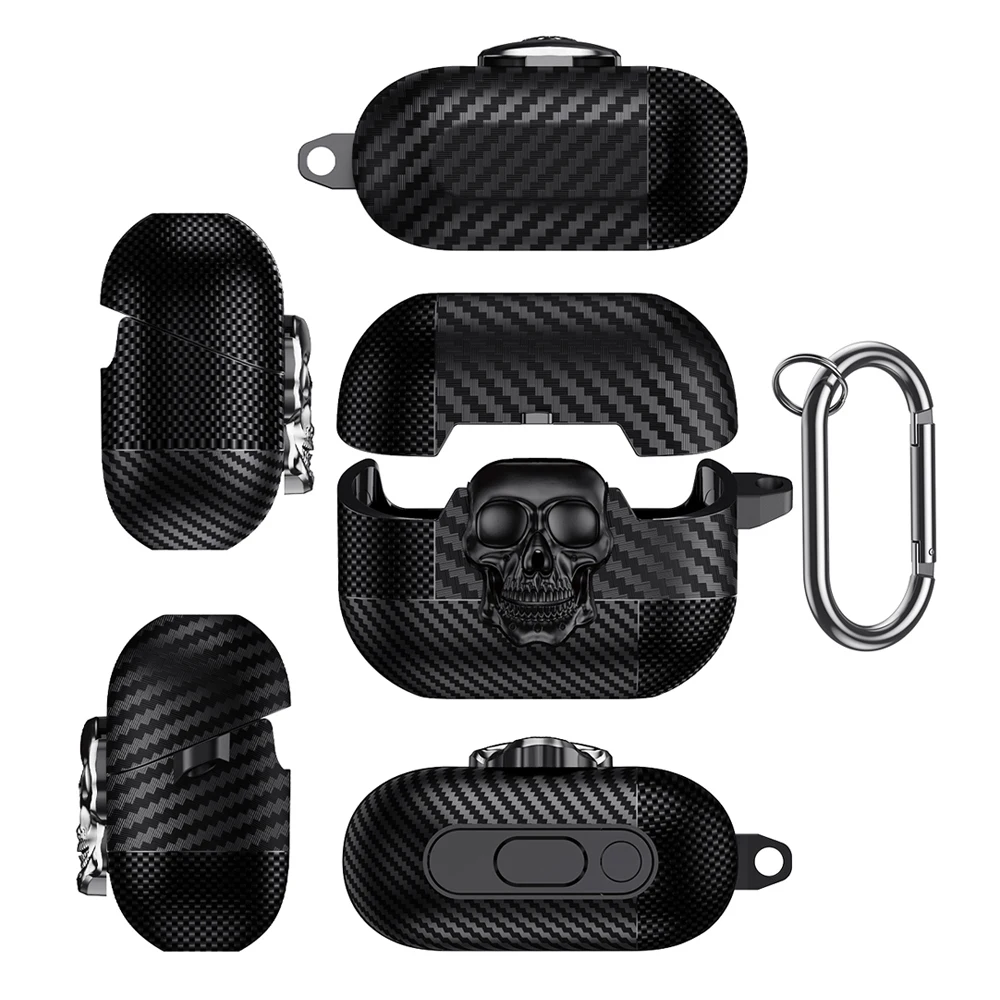 New Rotating Lock Buckle Earphone Protector Case For Samsung Galaxy Buds3 / Buds 3 Pro Case Protective Sleeve Cover With Keyring
