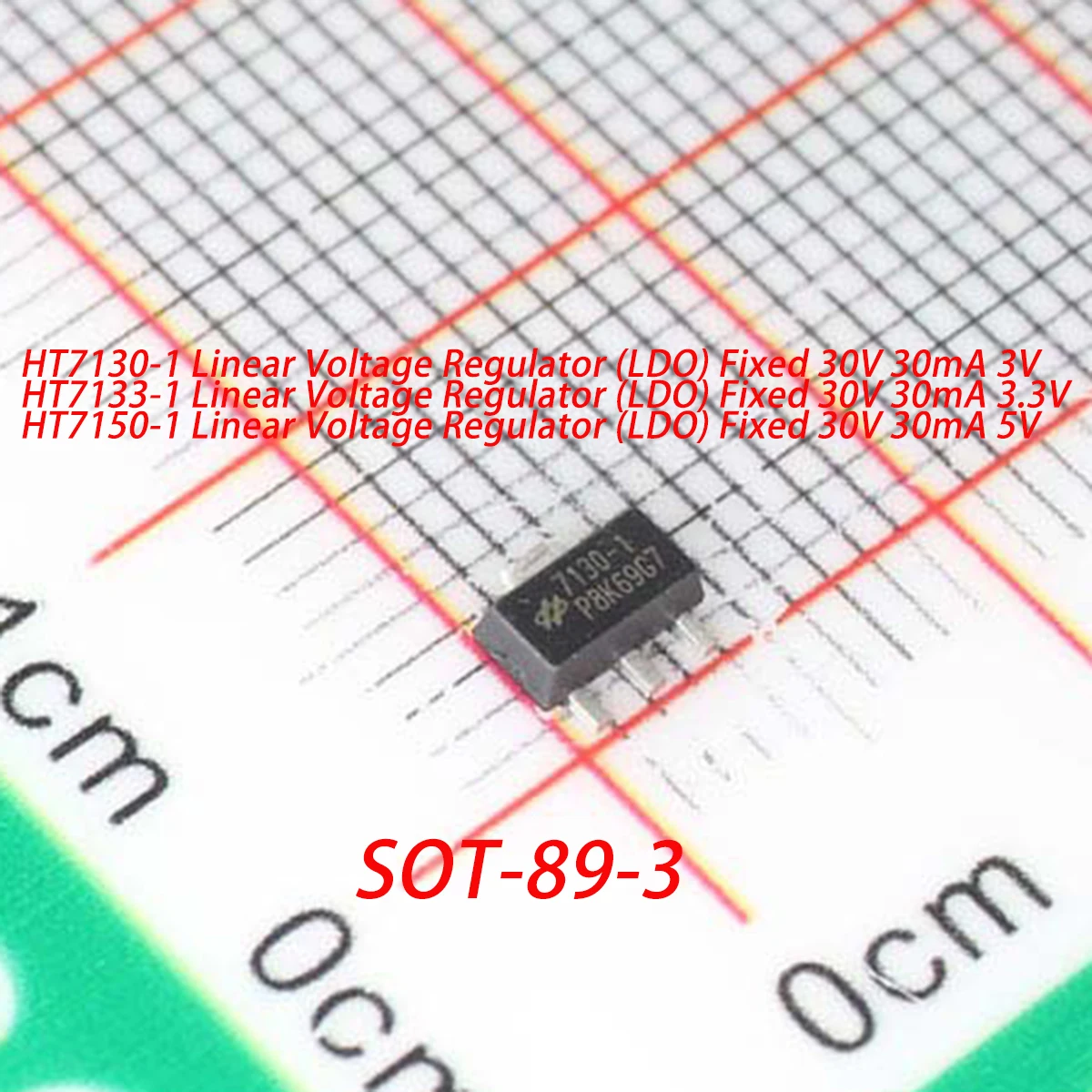 7130-1 7133-1 7150-1 SOT-89-3 Original Linear Voltage Regulator LDO Fixed 30V 30mA 3V 3.3V 5V 0.03A HT7130-1 HT7133-1 HT7150-1
