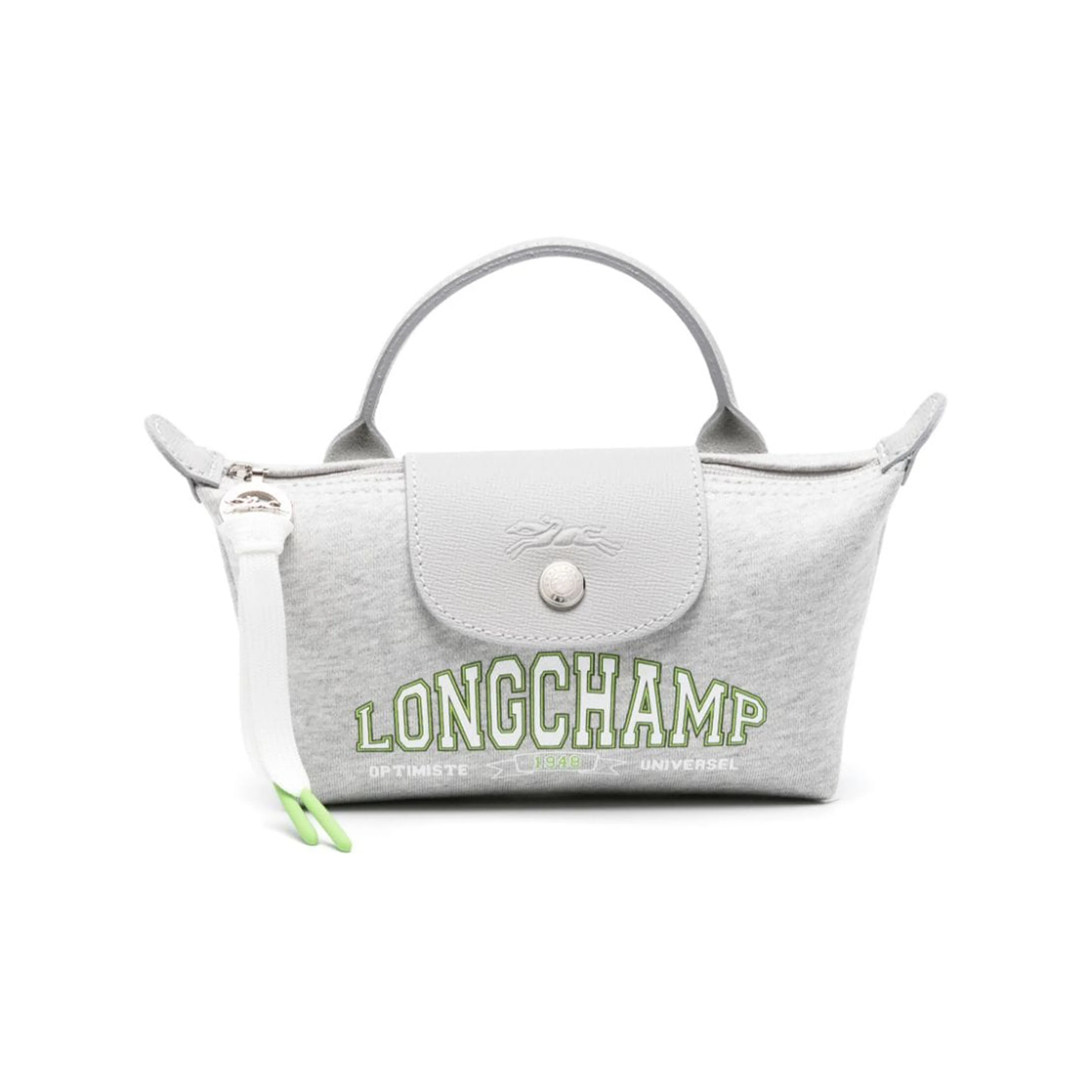 LONGCHAMP Le Pliage Collection With Cotton Pochette Dumpling Bag, Shoulder Bag, Crossbody Bag, Handbag Women's Gray 34175HEA112