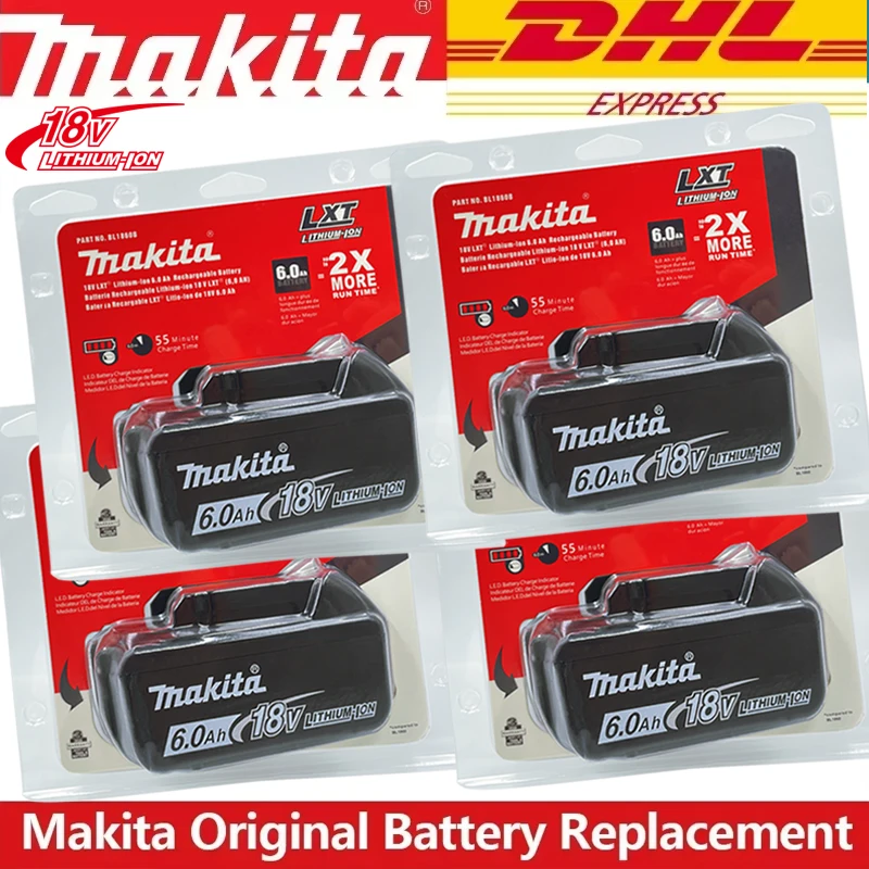 Genuine Makita 18V 6A Rechargeable Lithium Ion Battery With Battery indicator For Makita BL1830 BL1840 BL1850 Power Tool Battery