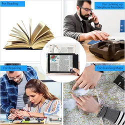 Black Frame Ultra Thin Magnifying Glass A4 Full Page Size Portable Bookmark Magnifying Lens for Reading Books