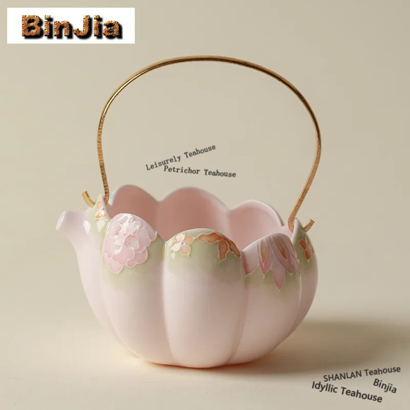175ml Hand-painted Thousand Flowers Lifting Handle Tea Pitcher Pour Tea Cha Hai Dispenser Justice Cup Fair Mug Teaware Supplies