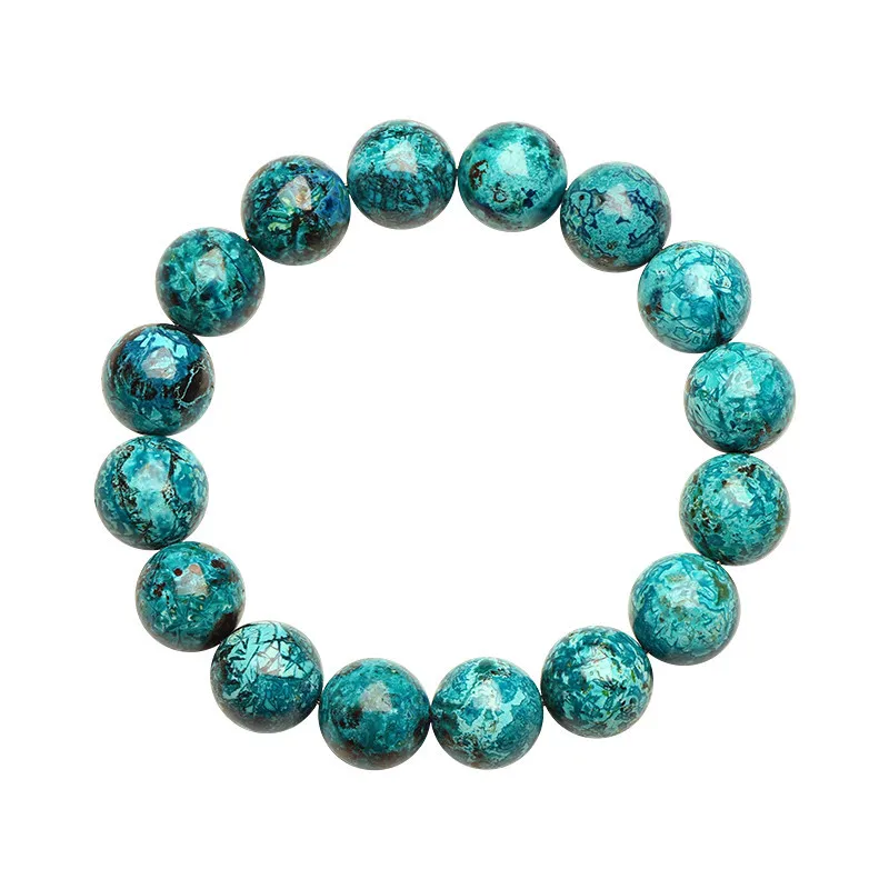 Natural Blue Malachite Azurite Bracelet Round Beads Woman Men Green Malachite 8mm 9mm 10mm 12mm Fashion Rare Stone AAAAAA