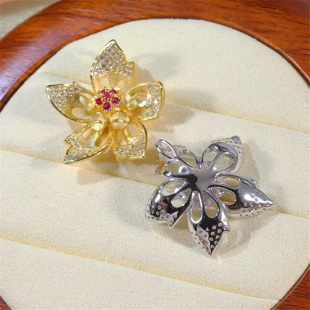 

Подвеска из стерлингового серебра 925 пробы с жемчугом, DIY пустая ободок, чашка, ювелирные изделия для рукоделия, фурнитура для подвески с полыми зубцами