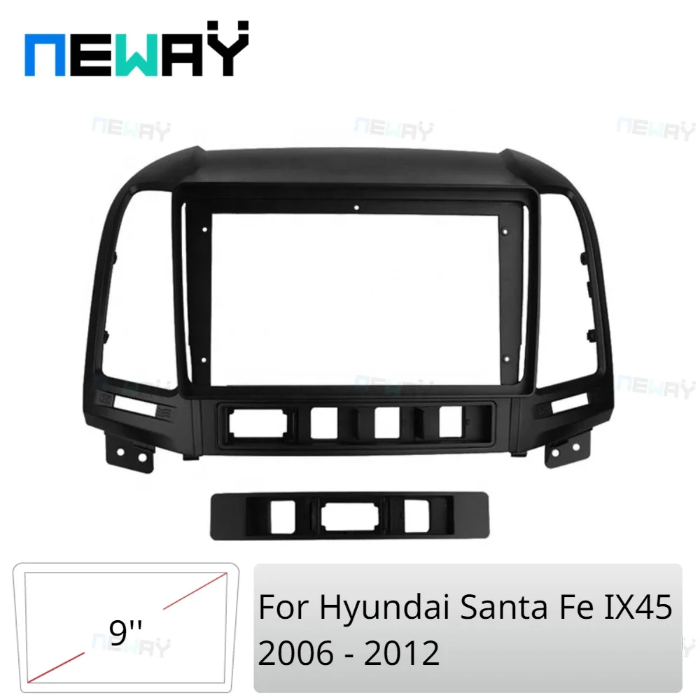 

9INCH Car Radio Fascias Android Stereo Player 2Din Head Unit Panel Dash Frame Installation For Hyundai Santa Fe IX45 2006 - 2012