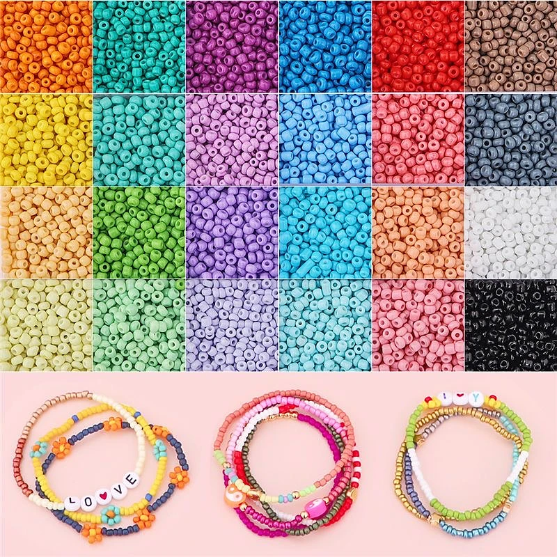 200pcs/Lot 3mm Czech Glass Seed Beads Glass Spacer Beads For Jewelry Making DIY Charm Bracelet  Earring Necklace Accessories