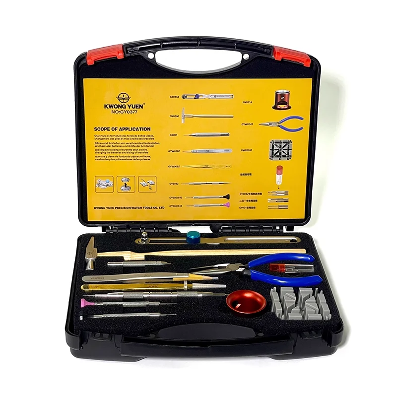 Kwong Yuen Uhrenreparatur-Werkzeugkasten Uhrenreparatur-Set Dekorations-Uhrenwerkzeug-Set zum Entfernen des Armbands und Öffnen des Gehäuses – Detail 5
