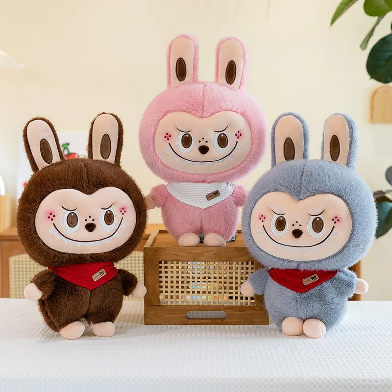 80CM Rabbit Labubu Plush Toy Cartoon Cute Doll Cloth Doll Childrens accompany Sleeping Plush Pillow Doll Birthday Gift kids toys