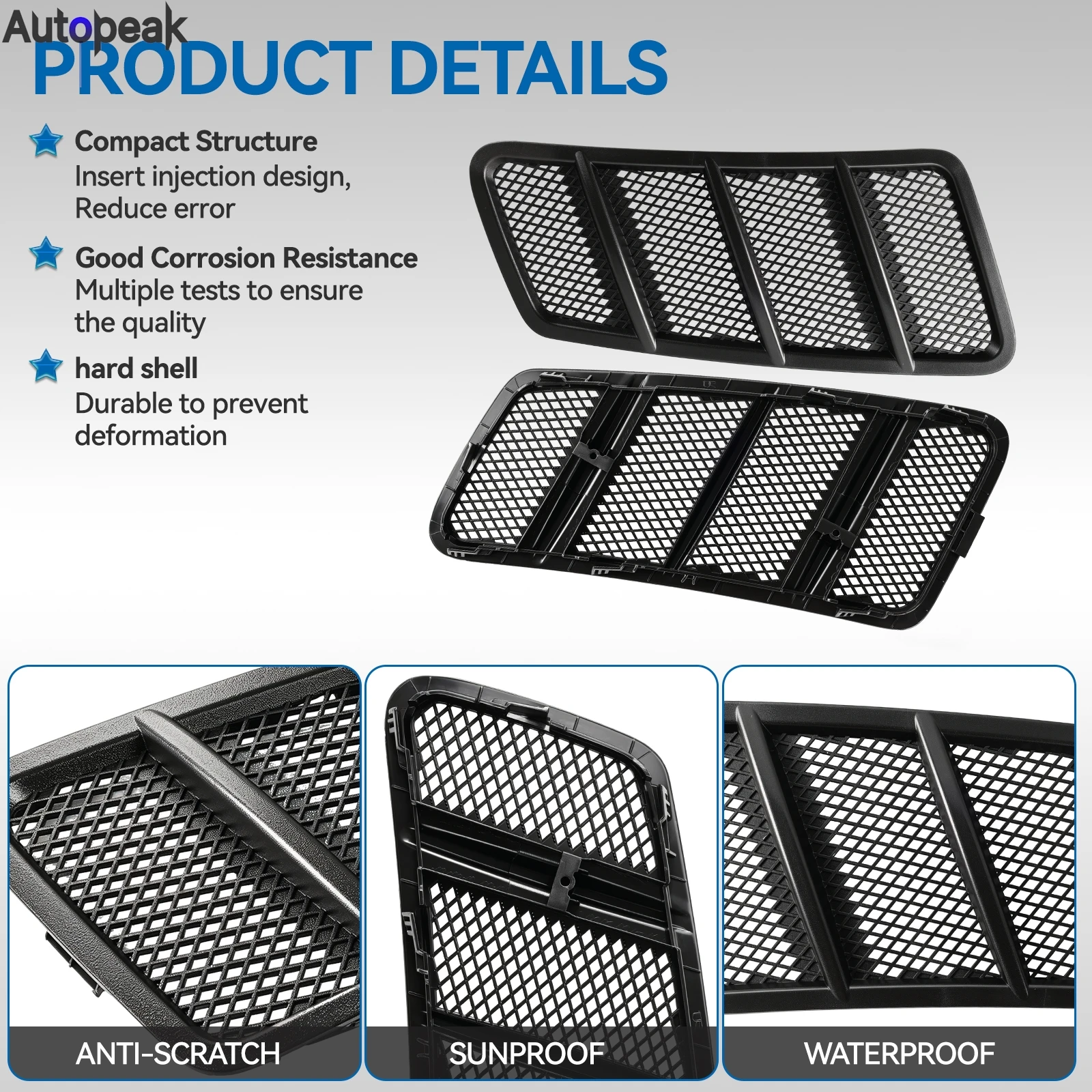 

For Mercedes-Benz W166 ML GL Class GL350 GL450 2012-2015 Car Hood Air Vent Grille Cover Auto Accessories 1668800105 1668800205