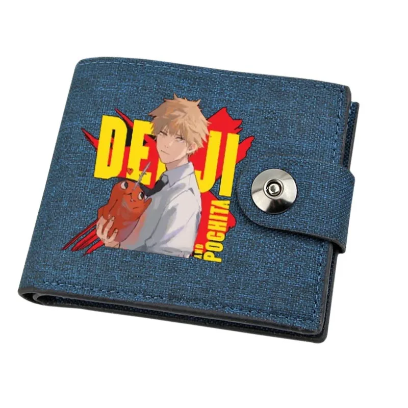 Canvas Teenagers Wallet Card Holder Wallet Male Money Bag Short Holder Male Purse for anime Chainsaw Man Kids Coin Bag