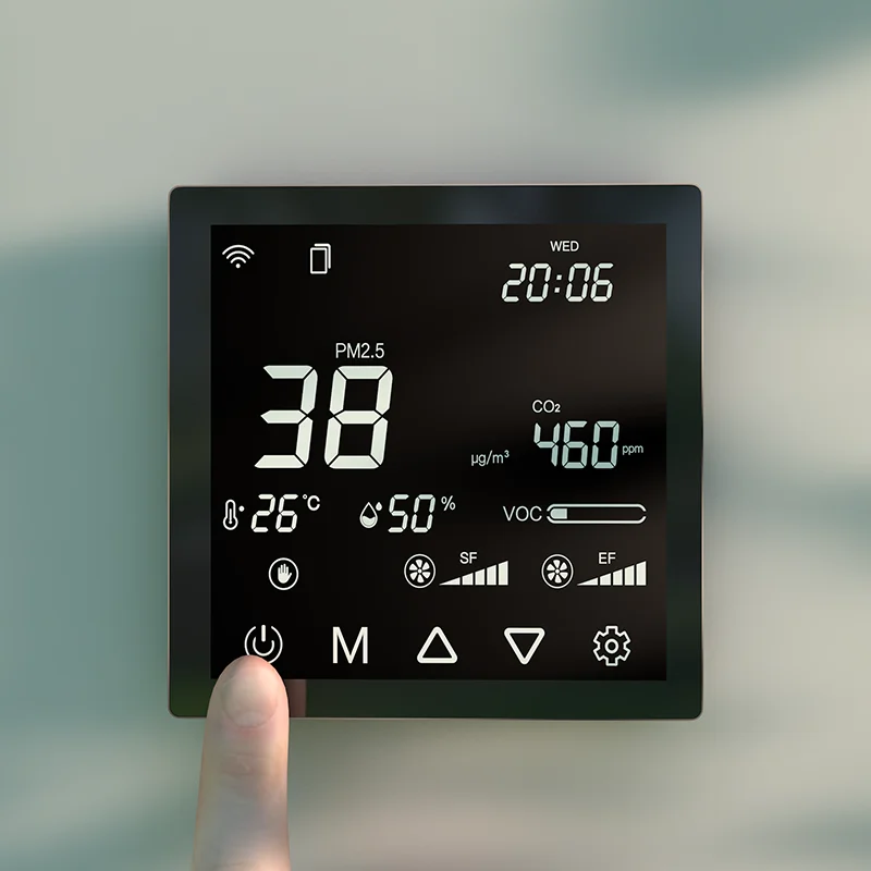 

Roof Ventilation Controller Used For AC EC DC Fans CO2 PM2.5 VOC RS485 TUYA APP Ventilation System Controller