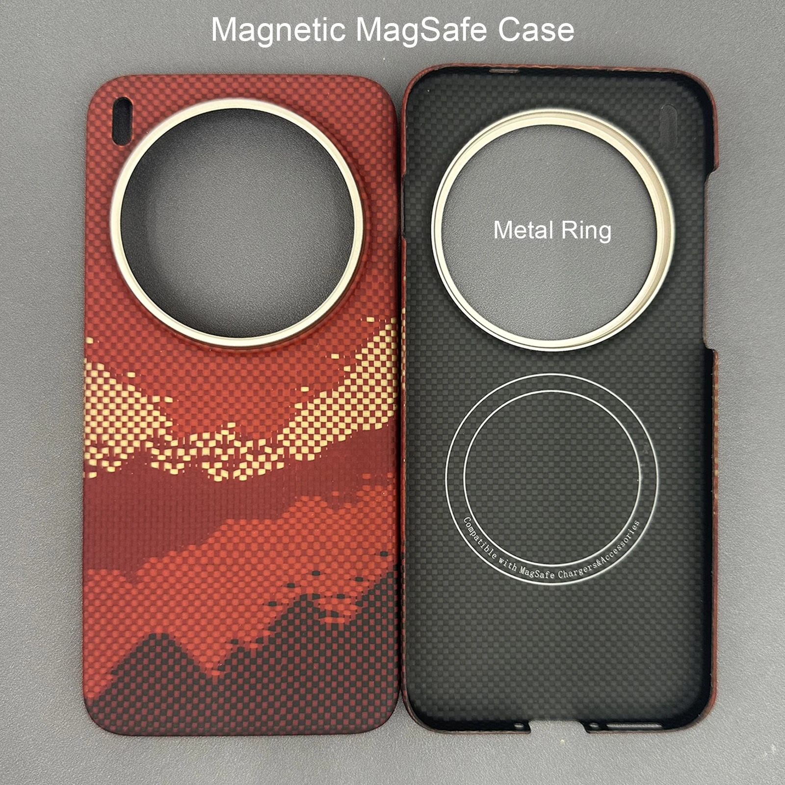 Funda magnética MagSafe para vivo x300/vivo x300 pro Kevlar aramida funda de fibra de carbono delgada y ligera cubierta de fibra de aramida negra delgada