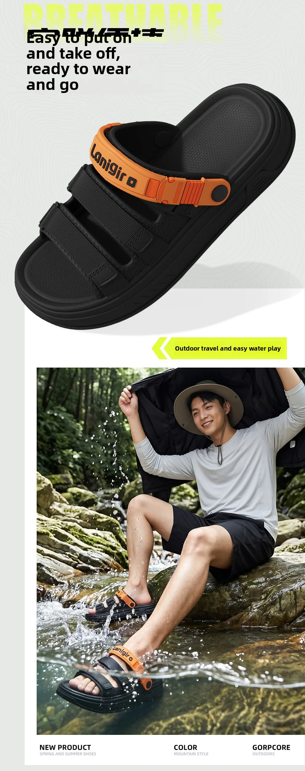 2026 Bequeme Herren-Sandalen Sommer Leichte Lässige Outdoor-Strand-Urlaubspantoffeln Modische Atmungsaktive Schuhe Größe 40-45 – Detail 6