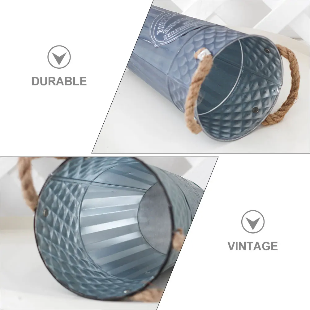 

Retro Iron Bucket Vintage Flower Vase Rustic Metal Jug For Home Decor Centerpiece Flower Arrangement Container Farmhouse