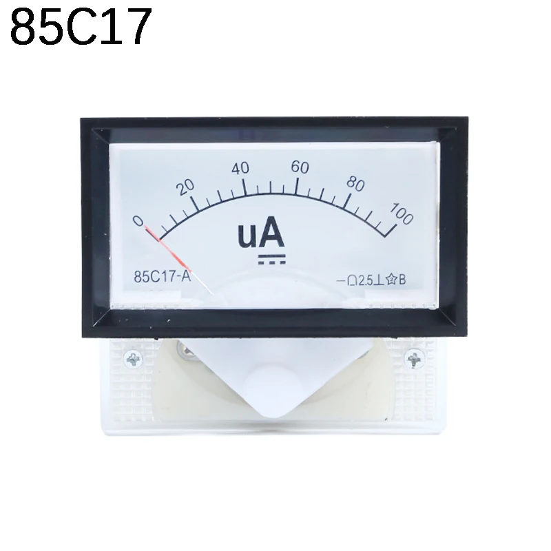 

Panel Mount Analog Ammeter Gauge DC 0-100uA 50uA 200uA 500uA Measuring Range 85C17