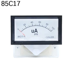 Panel Mount Analog Ammeter Gauge DC 0-100uA 50uA 200uA 500uA Measuring Range 85C17