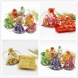 50pcs 7x9cm 9x12cm 11x16cm 13x18cm Organza Bag Wedding Candy Bag Fashion Special Design Storage Jewelry Promotion Gift Pack