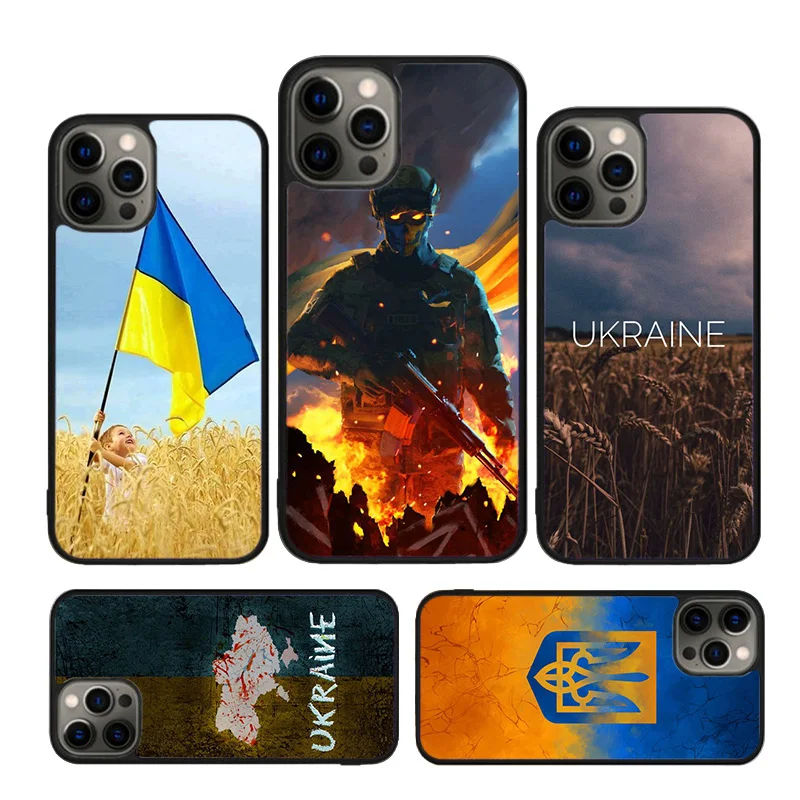 Ukraine Tryzub Flag phone Case For iPhone 16 15 14 Plus 12 mini 13 11 Pro X XR XS Max cover shell coque