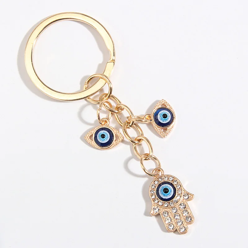 2025 New Heart Shaped Palm Water Drop Devil's Eye Pendant Suitable for Men and Women Accessories Keychain Keychain Holiday Gift - Image 5