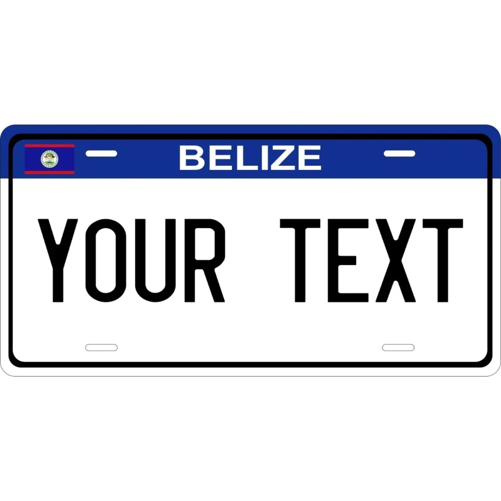 1PC 2D Flat Custom Belize Flag Blue Decorative Tag, Personalized, Dustproof & Waterproof, Home Decor (Only Decoration)