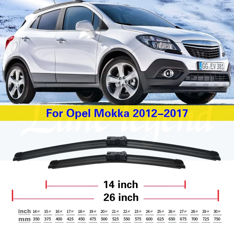 3pcs Front Rear Windshield Wiper Blades For Opel Mokka 2012 2013 2014 2015 2016 2017 Windscreen Window Accessories 26\