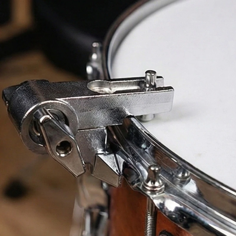 K0EF Universal Drum Hoop Clamp Metal Texture with Adjustable Rotating Mount and Easy Wing Nut for Securing Accessories