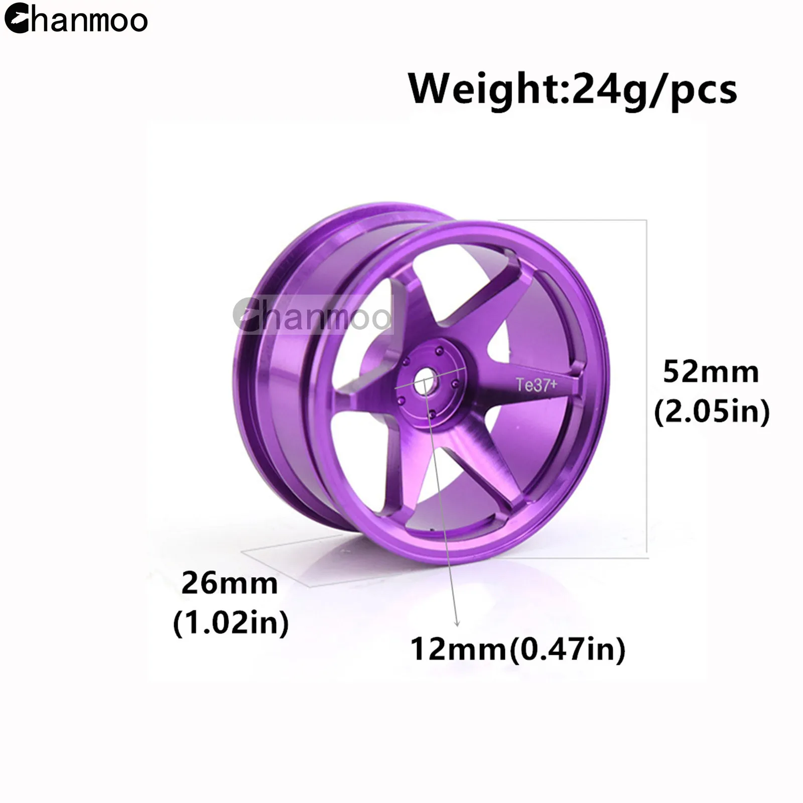 1/10 RC On-road Drift Car Alloy Wheels Hubs Metal Wheel Rims for HSP 94122 94123 Tamiya TT02 HPI Kyosho Sakura CS Upgrade Parts